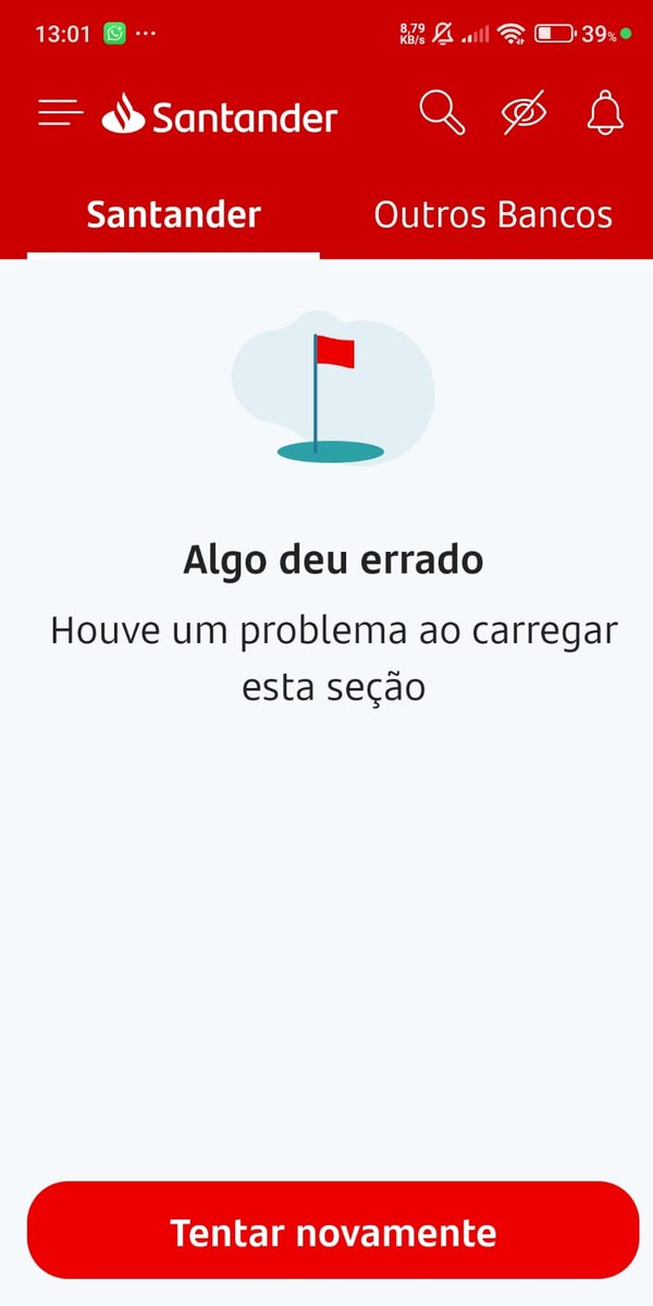 levisouza_br's tweet photo. Aplicativo @santander_br  não está funcionando e prejudicando os usuários https://t.co/8tZyagXy6w