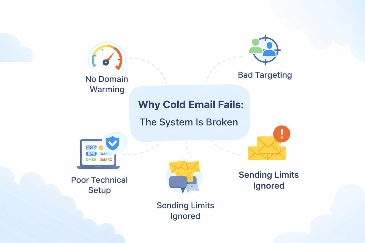 suezannn's tweet photo. The most frustrating part of cold outreach?
Having a killer offer & getting zero replies. 🦗
Usually, it's not because they didn't like what you said..
it’s because they never saw it💔
#B2B #SalesOps #EmailMarketing #Outbound #emailoutreach #instantlyai https://t.co/Cc7oSX3HrJ