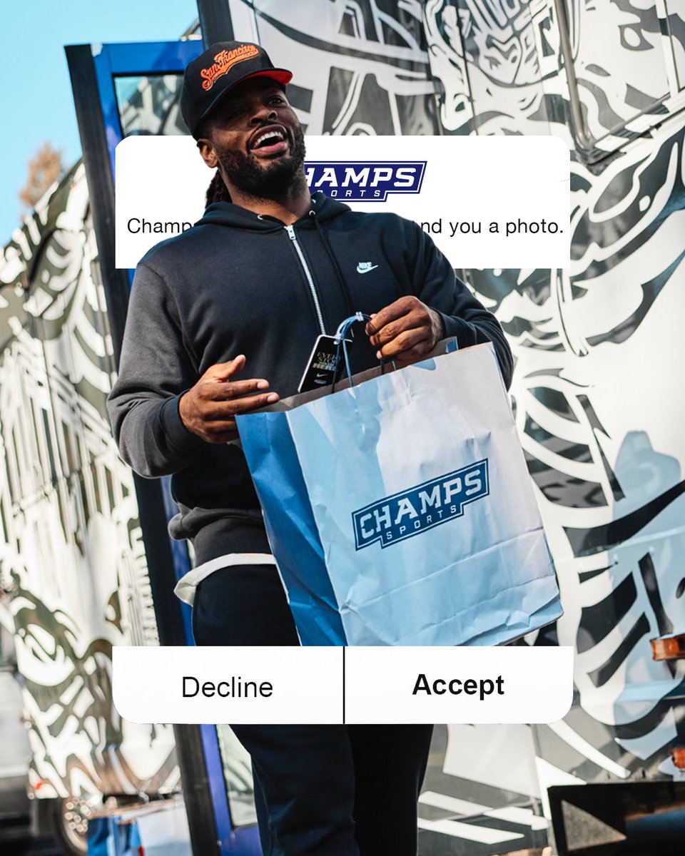 champssports's tweet photo. Live From The Bay 🌁 
Time to turn your AirDrop on 📲
@ohthatsNajee22 https://t.co/DK4my1YRF3