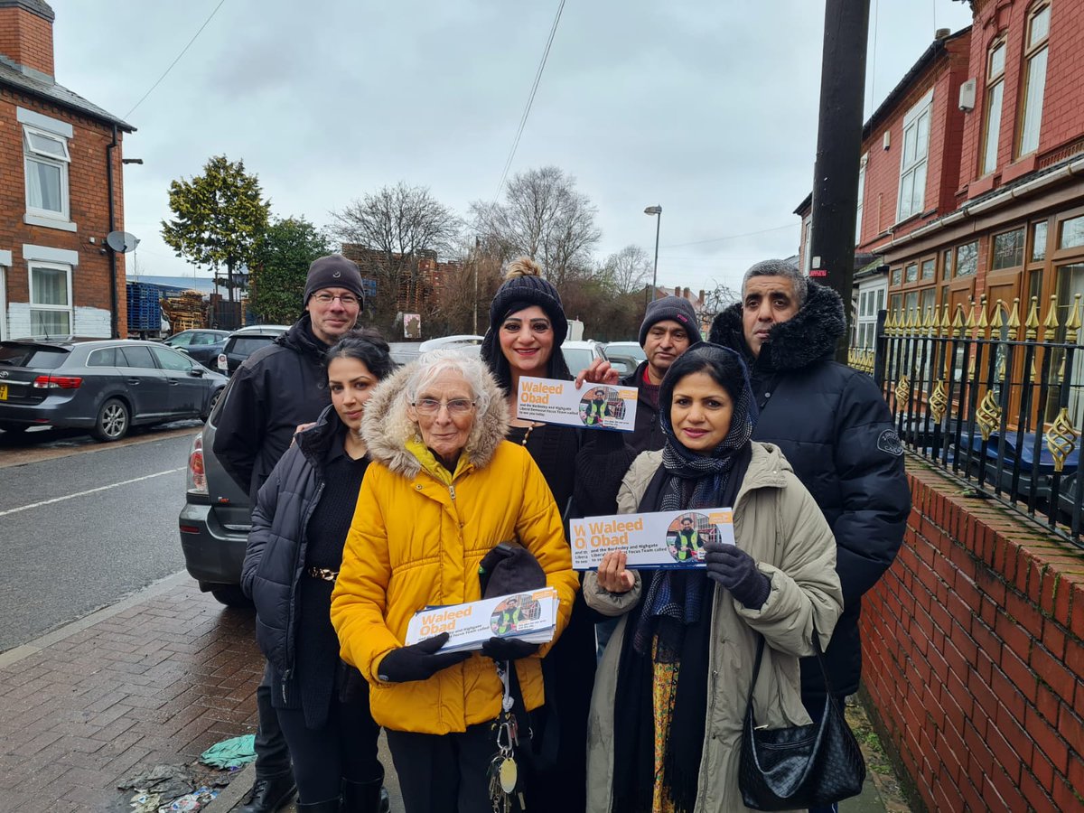 baber007's tweet photo. Momentum is building across Birmingham with the @brumlibdems showing we are the change residents want. Great to be out with Bordesley &amp; Highgate candidate Waleed Obad and @MP4Stratford. Residents are fed up with Labour ignoring rising fly-tipping and litter-strewn streets. https://t.co/Sw3wnxUk52