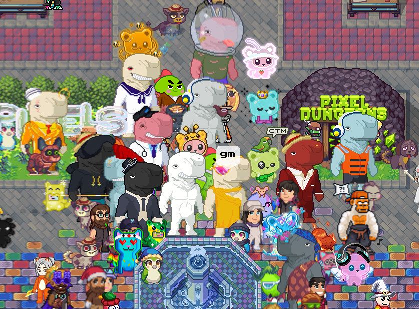 It's always great seeing the <a href="/SSofWhales/">Secret Society of Whales 🐋</a> gathering on <a href="/pixels_online/">Pixels</a>. Look at these whales towering over the residents of Terra Villa. Join the pod <a href="/TogetherWeWhale/">Whale Community</a>.
#TogetherWeWhale #pixels_online