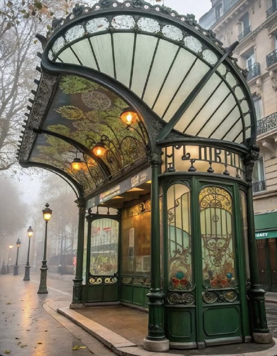 Art Nouveau 

This structure is very much in the style of Hector Guimard’s famous Paris Métro entrances, which are iconic examples of Art Nouveau design from the early 20th century. 

The soft curves and nature-inspired patterns are hallmark characteristics of that style.