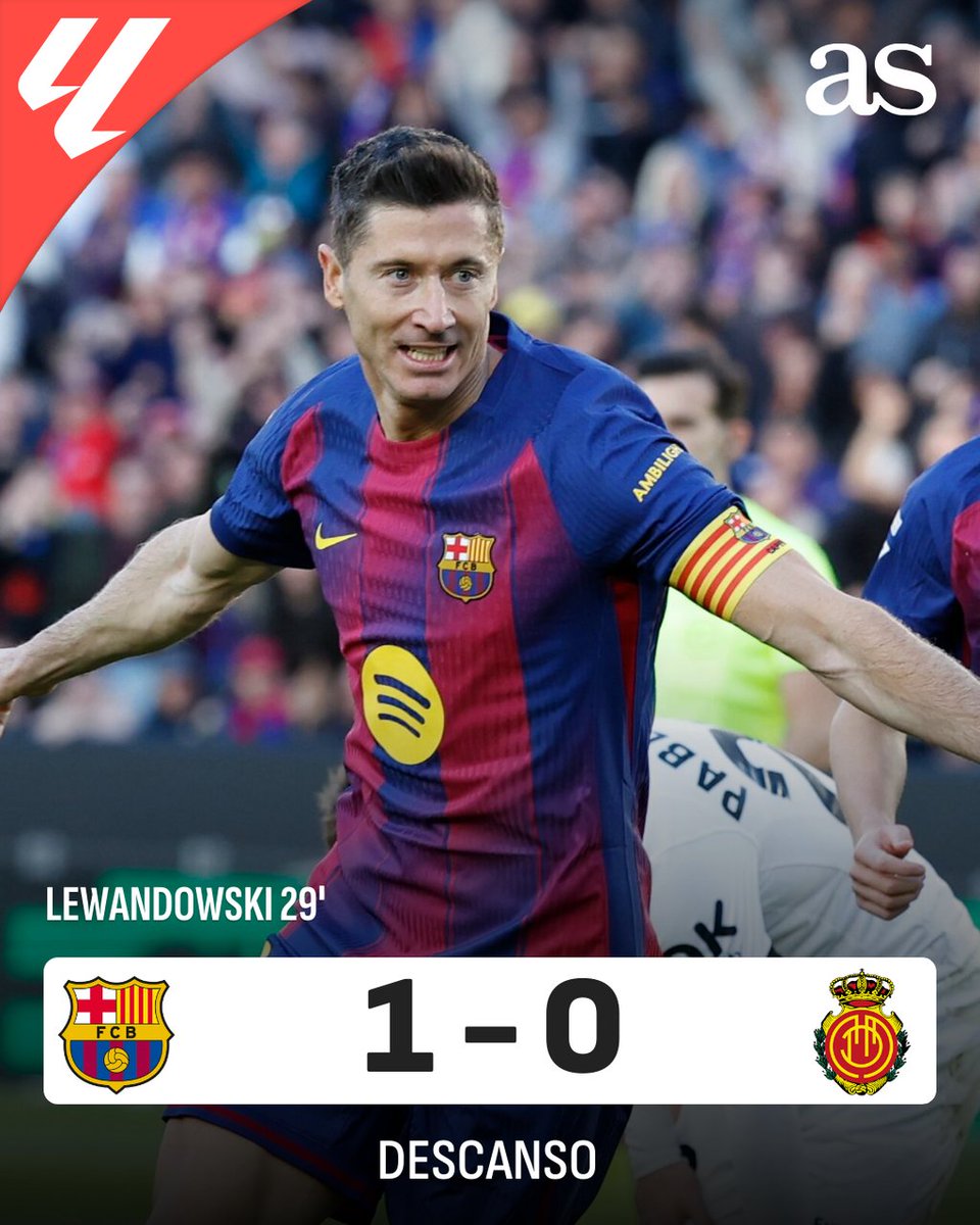 diarioas's tweet image. ⚔️ #BCN 1-0 #MLL (45'+)

🚨 ¡Descanso en el Spotify Camp Nou! ¡Las tuvo el Mallorca, pero el que materializó en gol fue Lewandowski!

🏆 #BarçaMallorca #LaLiga #Jornada23

🔗 goo.su/KWJ7Bok