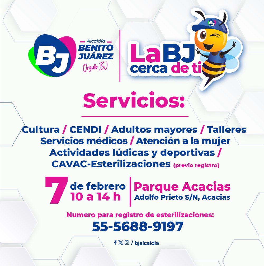 Te invitamos a participar en la jornada de servicios #BJCercaDeTi, donde tendrás a tu disposición información general sobre nuestros centros, servicios y actividades. 🙋🏻‍♀️🩺🐾
No olvides traer tu tapete para poder participar en las actividades deportivas y culturales. 🧘🏻‍♂️