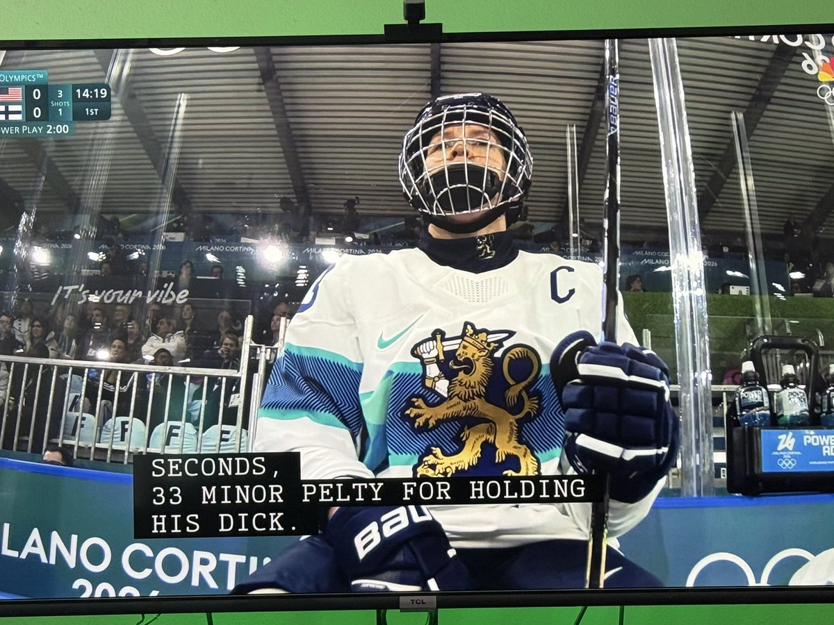 USA vs Finland Women’s hockey… please tell me the closed captioning is AI and not an actual person 🤣🤣#Olympics26