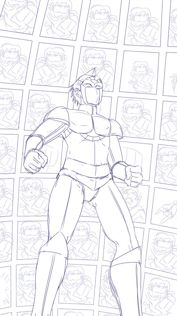 MBartolovic's tweet photo. A scene concept for an unused future chapter of SM-CS. It's Bunbo(transformation of the love interest of Amy who could see into the future). I wanted to make the fight scene by giving his monster-self the future-seeing ability too, which is represented by the screens in the back. https://t.co/g3NNTsvQVF