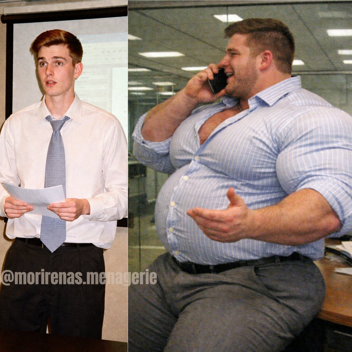 Safe to say, Jeff's not the shy new guy anymore!

#beforeandafter #newguy #bigguy #officehunk #swole