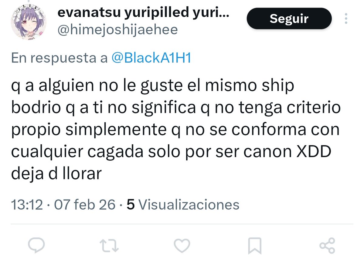 Y recuerden gente
Relación canon>>>>Ship pitero sin ningún tipo de fundamento