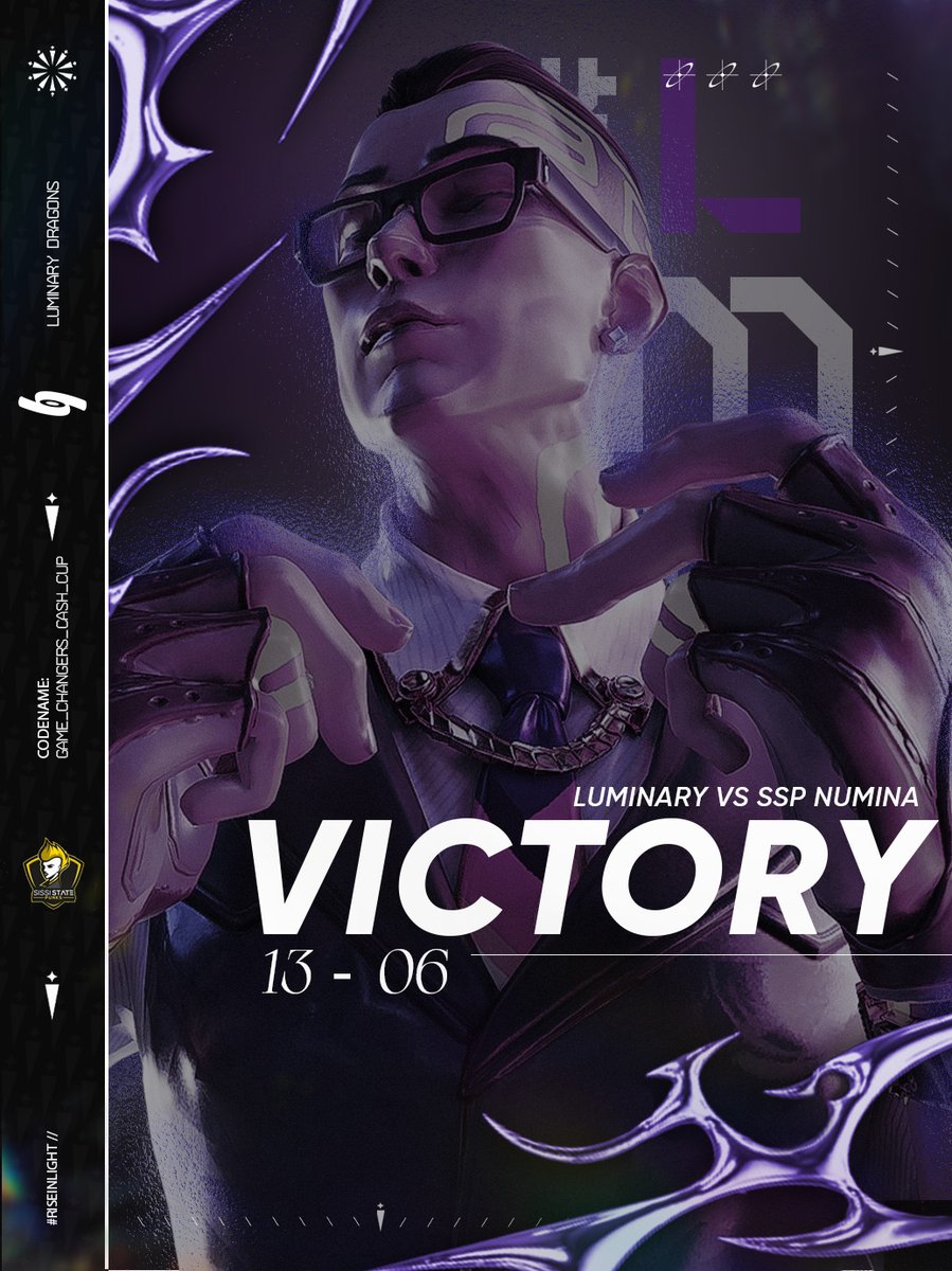 LMNY_Esport's tweet image. ET C’EST GAGNÉ POUR NOS LUMINARY DRAGONS ! 13–6, GGs, @SissiStatePunks ! ✅

Dernier match demain face à @TwisMinds, seul la lumière guidera notre jeu... 

#RISEINLIGHT 💜