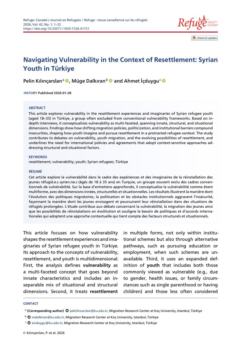 Refuge: Canada's Journal on Refugees tweet media