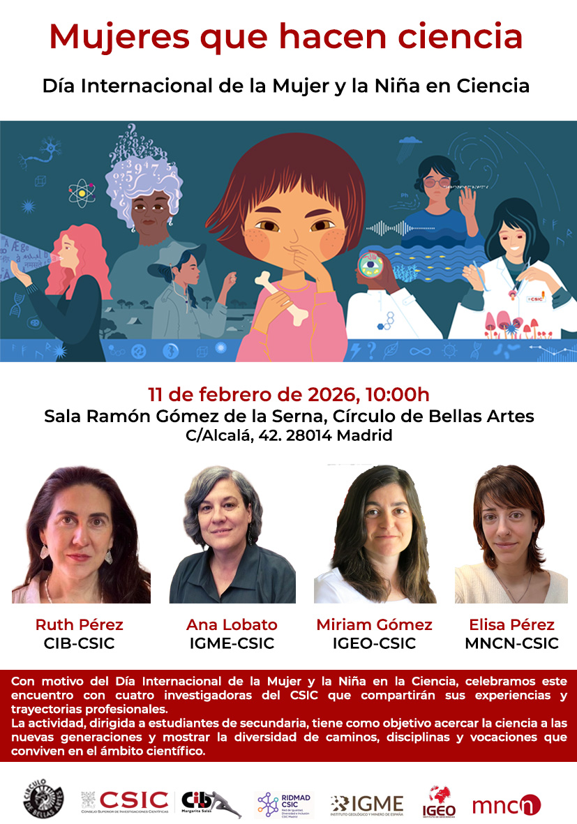 CIB_CSIC's tweet photo. #11F

"Mujeres que hacen ciencia". 

Una actividad organizada por el @CIB_CSIC en colaboración con el @cbamadrid, @IGME1849, @IGeociencias y @mncn_csic, dirigida a estudiantes de ESO.

🔗https://t.co/2joHDySj3S

cc: @CSIC @CSICdivulga https://t.co/GxR5KshUdG