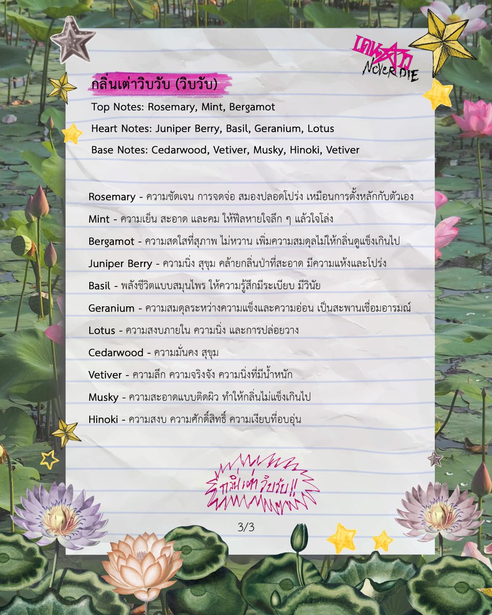 แรงบันดาลใจ
โครงสร้างกลิ่น
และเหตุผลที่กลิ่นนี้ถูกสร้างขึ้น

ทุกชั้นของความรู้สึก
จะถูกเล่าอย่างตรงไปตรงมา

เดนดาว Never Die × ARAMO AROMA
เตรียมพบกับสินค้าใหม่จากพวกเราเร็ว ๆ นี้

🗓 10 FEB 2026 | 12:00 PM
เปิดเผยข้อมูลสินค้าแบบละเอียด

🗓 14 FEB 2026 | 12:15 PM