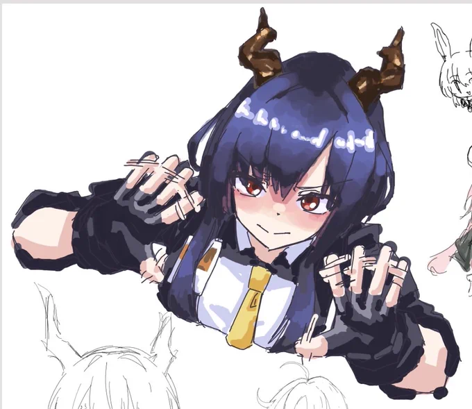 子孫の真似をさせられる龍かわいい