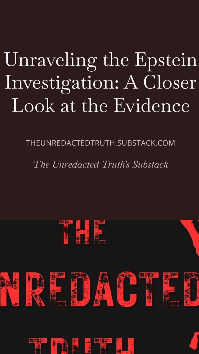 the_unredacted's tweet photo. Most people get this backwards: the real evidence in Epstein’s case isn’t just what’s in court— it’s what’s hidden in the trash, the witness interviews, and the files police never wanted us to see.
Want the truth? Get the facts @theunredactedtruth.substack.com
#EpsteinFiles https://t.co/O63uOY2W0W
