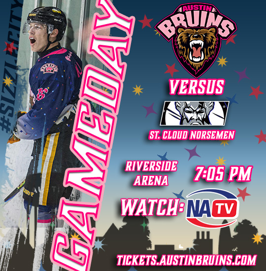 It's the Game that started it all. A game bigger than hockey. Today, we skate for cancer research at The Hormel Institute. Today, is Paint the Rink Pink 💗

🆚 St. Cloud Norsemen
⏰ 7:05 pm
📍Riverside Arena
📺 NATV (NAHLTV.com)(Home Audio)
📸Jeremy Elbert