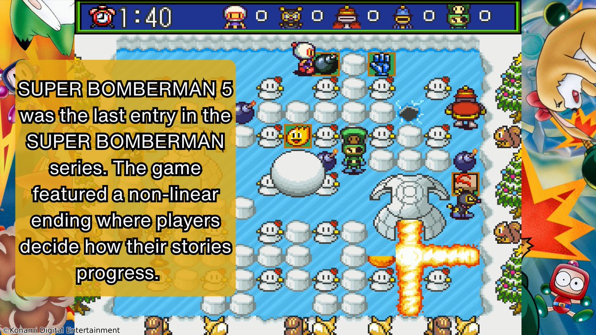 Konami's tweet photo. To celebrate the digital release of SUPER BOMBERMAN COLLECTION today, here are some 💥BOMB💥 facts about the series! 🎉 https://t.co/xmhNNFcGHZ