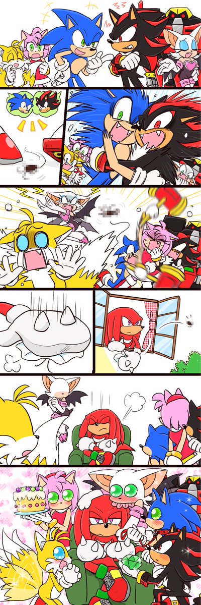 The dependable man, Knuckles

（Somehow, they’re gathering at Amy's house…）