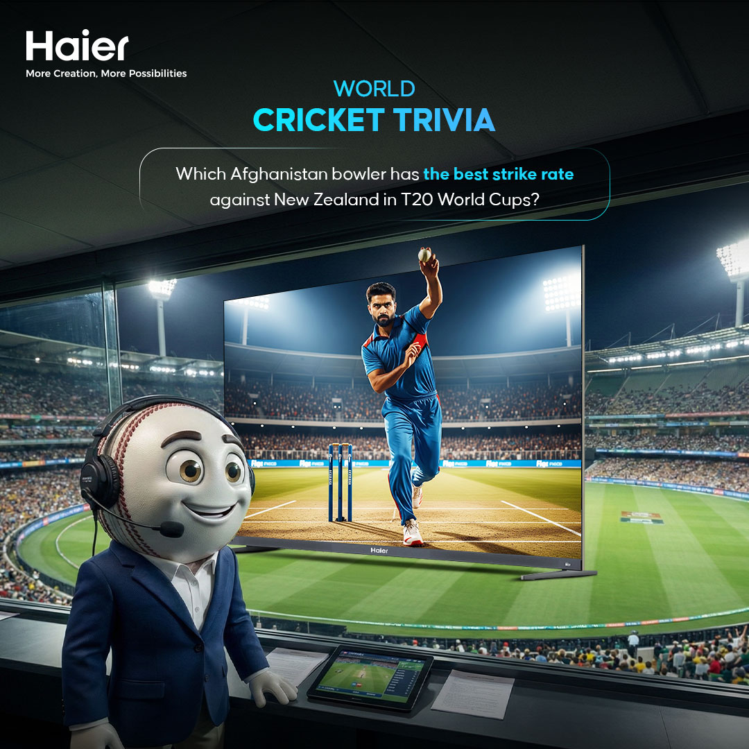 Time to test that cricket IQ!

Big wins start with a smart guess!
-Follow <a href="/IndiaHaier/">Haier India</a> 
-Comment your answer
-Nail it to claim champion status.

*T&amp;C Apply

#Haier #MoreCreationMorePossibilities #CricketWorldChampionship2026 #PlayWithTheNumberOnes