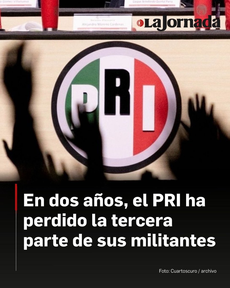 👉 En dos años, el PRI ha perdido la tercera parte de sus militantes

Tiene medio millón menos.

Alejandro Moreno, su líder nacional, acusa al partido guinda de amenazar a sus afiliados con el retiro de apoyos.

Reiteró que su partido votará contra la iniciativa de reforma