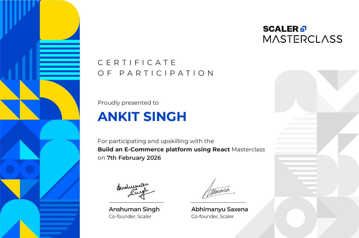 _singh65908's tweet photo. 7th February - I had the opportunity to attend a masterclass at Scalar
- Ran a 10k set a new PB
- Learnt DOM manipulation and pushed 4 projects in Github
-Solving #LeetCode #DSA question 
#LearningInPublic #Engineering #10km #BuildInPublic https://t.co/gikMk56uRK