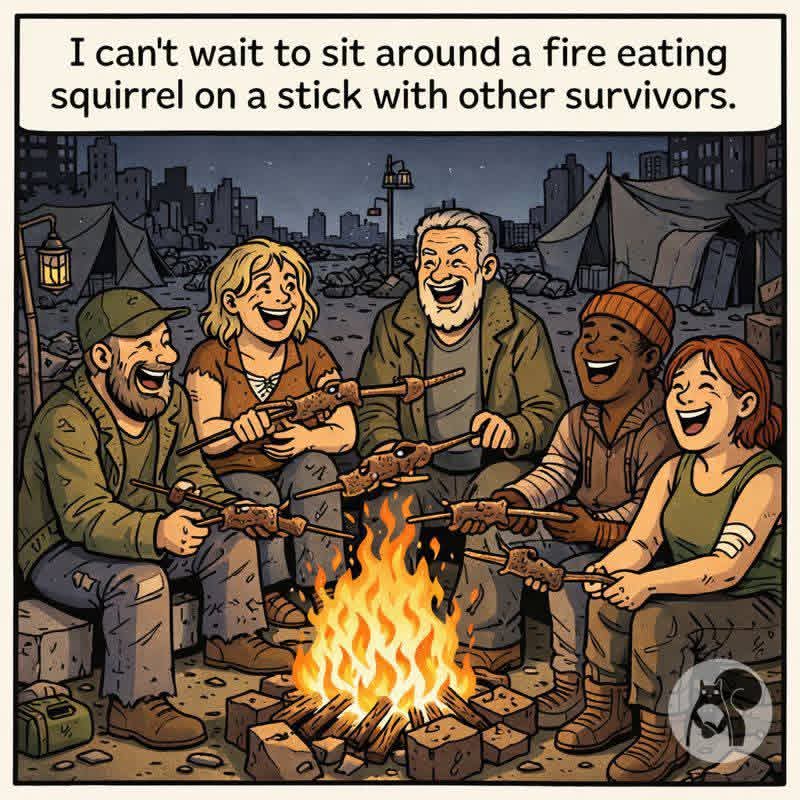 You, me, and anyone else seeing this.
We will survive the collapse.
We will laugh and eat squirrel.