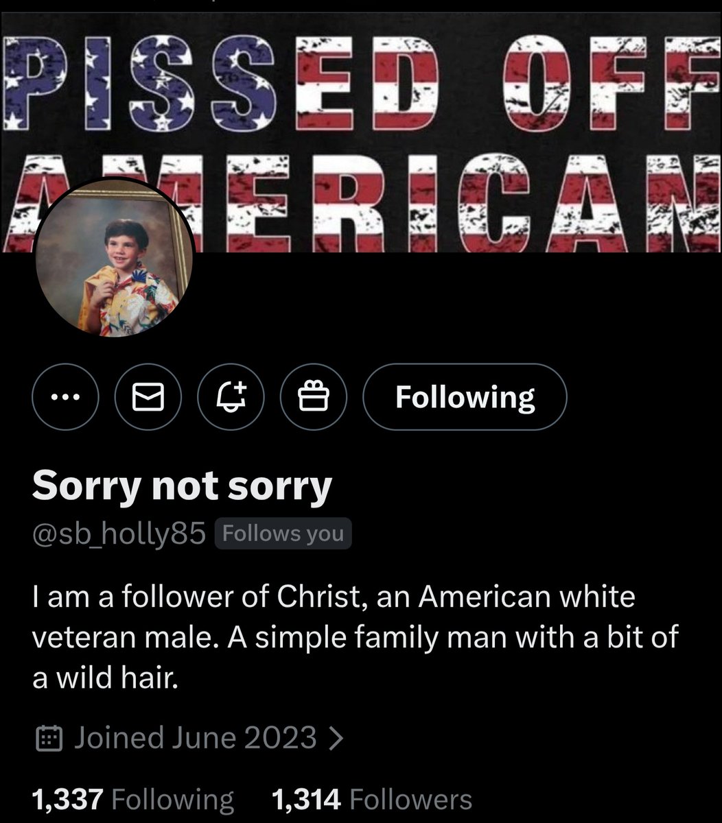 A recommendation if you're a Patriot, check out    <a href="/sb_holly85/">Sorry not sorry</a>   he shares great content and aligns with our values.