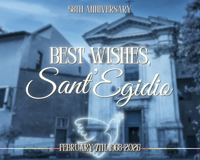 SantEgidioNL's tweet photo. Op 7 februari 1968 werd de Gemeenschap van Sant’Egidio geboren.

Vandaag vieren we 58 jaar van gebed, verbondenheid met armen en inzet voor vrede.

#santegidio #gebed #armen #vrede https://t.co/SK88PYRYlJ
