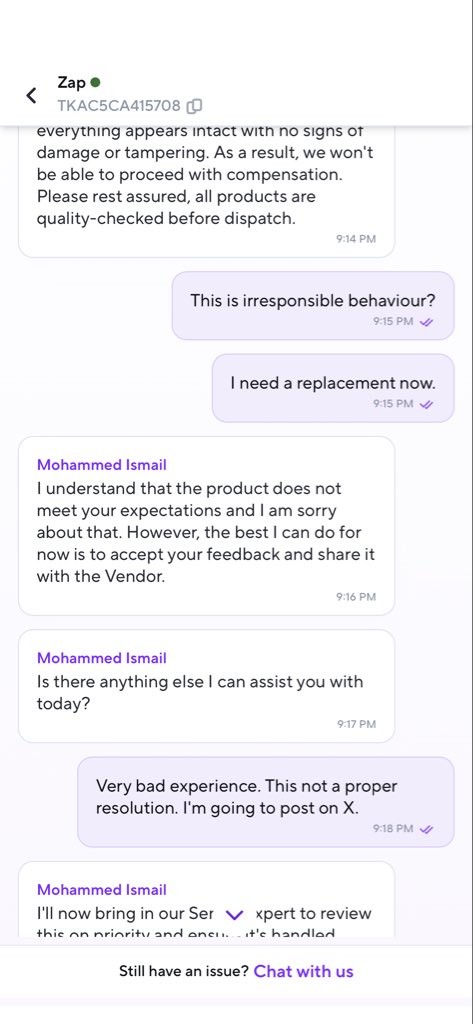 shimlamirchipro's tweet photo. #ZeptoFail speedy delivery tonight: bread &amp; juice already OPENED in my bag! Delivery guy snapped a pic &amp; zoomed off. CS rep Mohammed Ismail flat-out refused refund/replacement—until I mentioned posting on X. Manager chipped in ₹140 (after escalation). No quality control?#Mohali https://t.co/5S5pKJ2XbQ