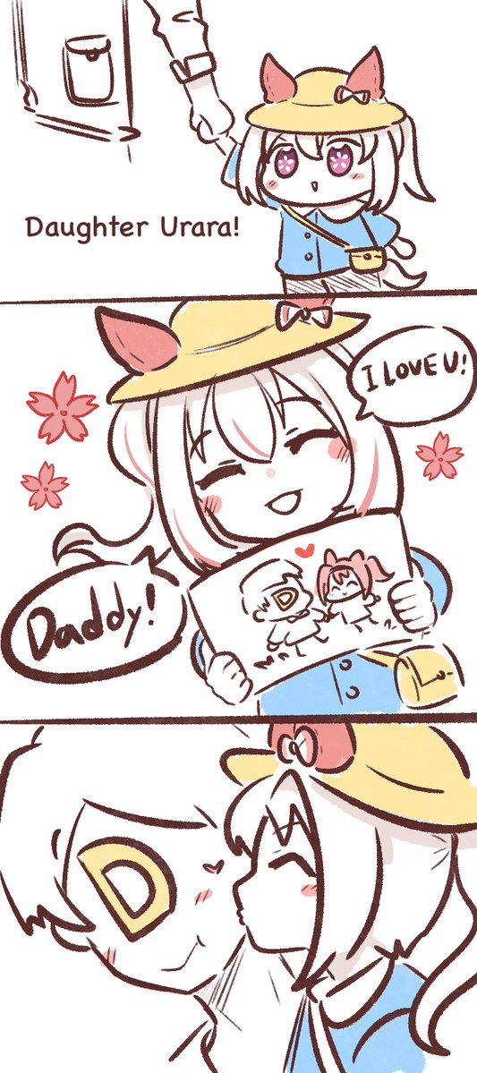 Pov: you’re a proud father and your daughter draw a picture of you and her and say she loves you so much, then give you a kiss🌸