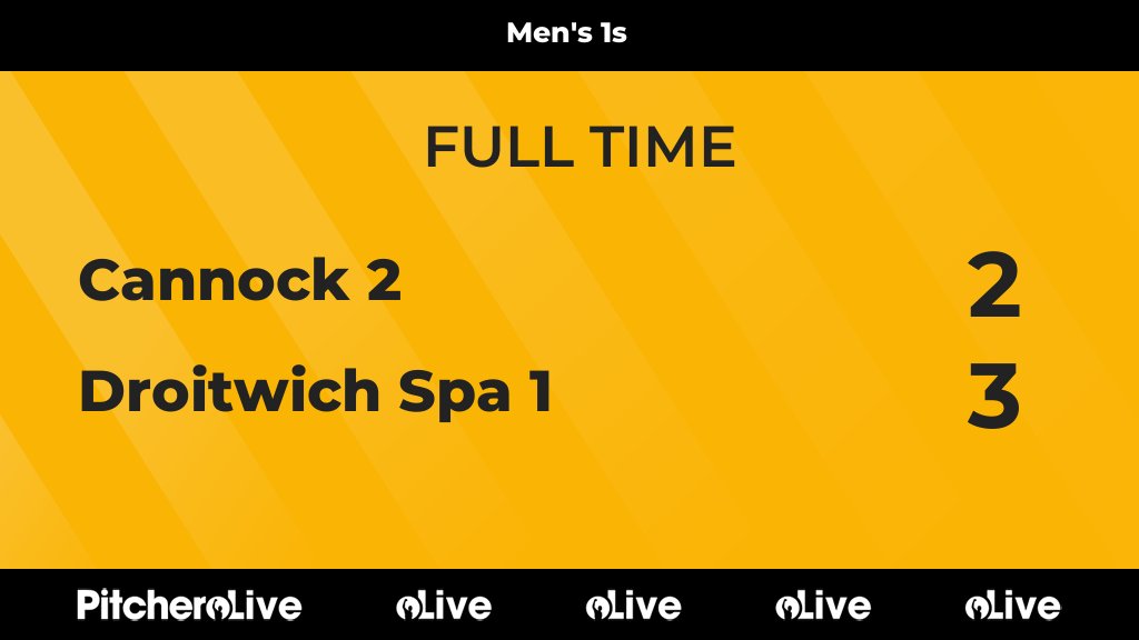 FULL TIME: Cannock 2 2 - 3 Droitwich Spa 1
#CANDRO #Pitchero
dshc.org.uk/teams/95571/ma…