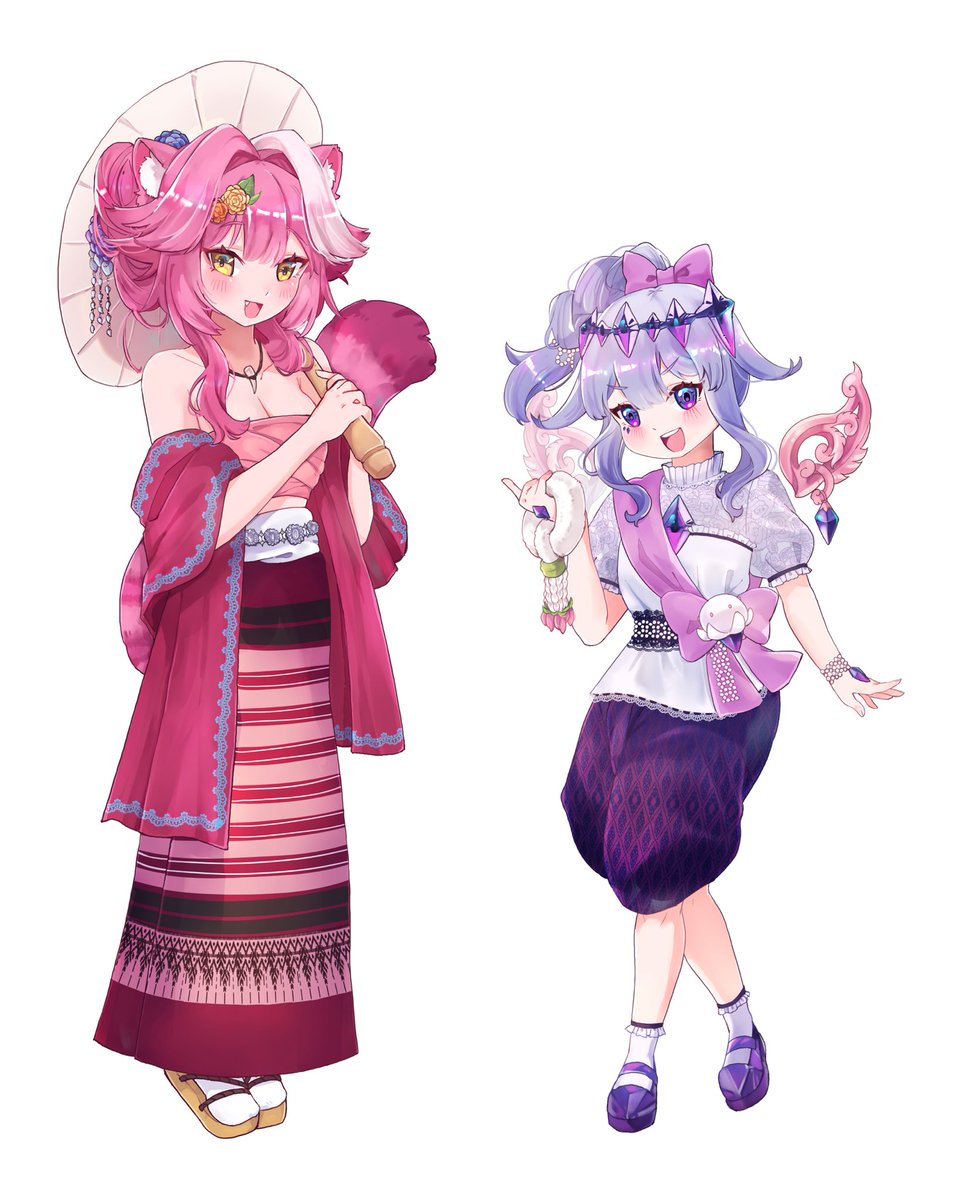 I did the standy arts of Raora&amp;Bijou and all chibi arts on flower stand

All the costume design is inspiration from traditional outfit from 4 part of Thailand✨

#bijouwled #RaorArt