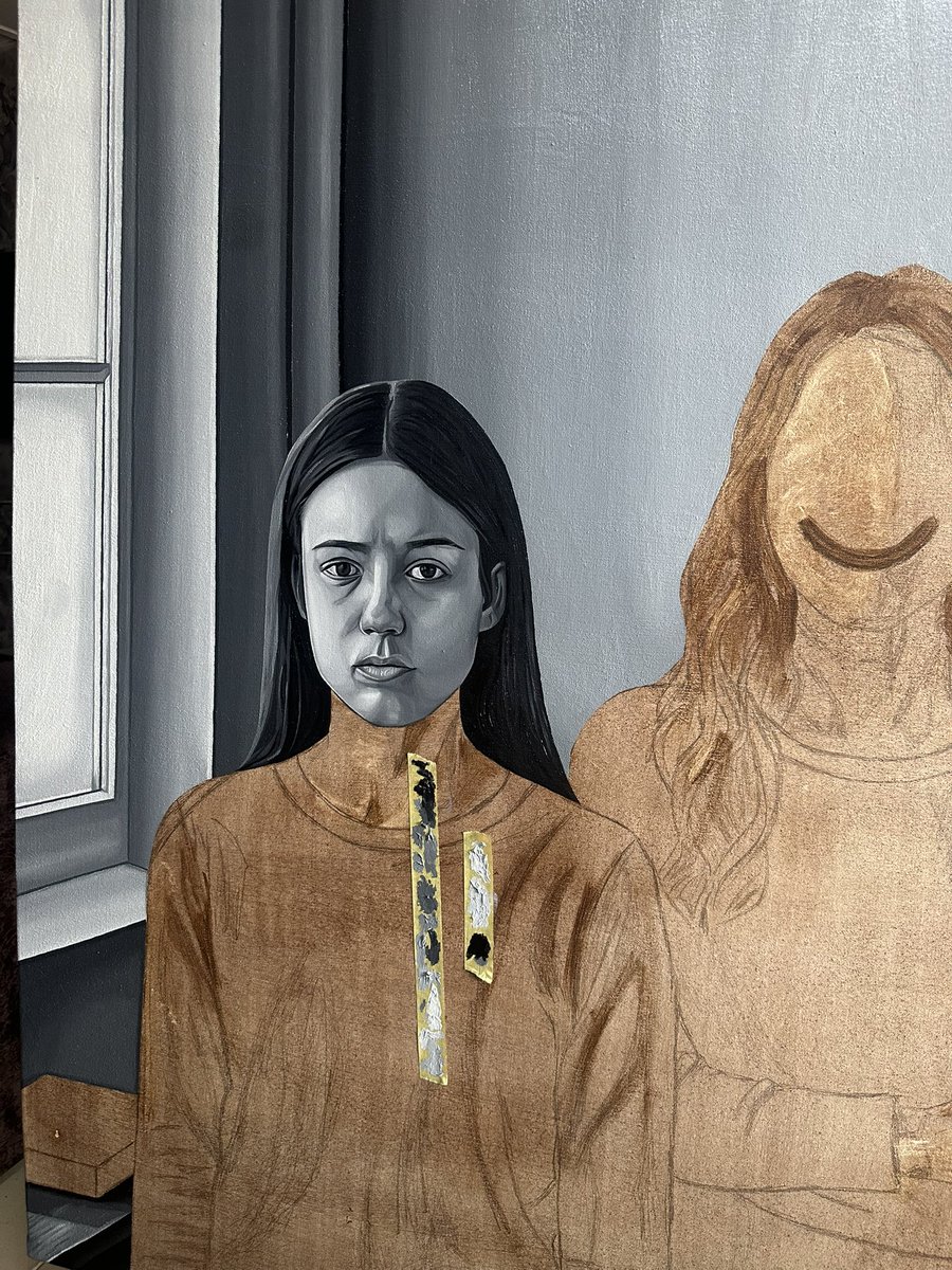 Progress shot on my recent painting… 
It’s getting creepier 😈
I love it.