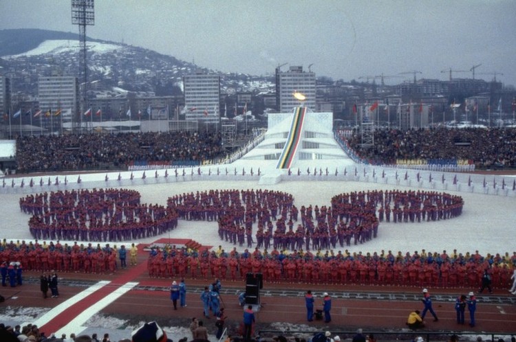 Opening ceremony for the 1984 Winter Olympics in Sarajevo.