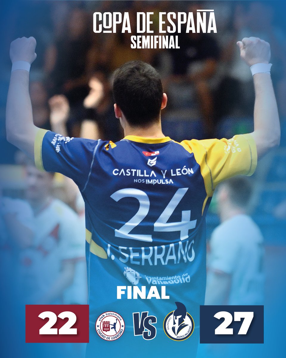<a href="/ciudadlogronobm/">Dicorpebal Logroño La Rioja</a> <a href="/rtveplay/">RTVE Play</a> ¡¡¡¡¡ESTAMOS EN LA FINAL!!!!! 
🔥𝗦𝗲𝗺𝗶𝗳𝗶𝗻𝗮𝗹 𝗖𝗼𝗽𝗮 𝗱𝗲 𝗘𝘀𝗽𝗮𝗻̃𝗮
🕐 Final
⭕️ 22-27
🏟️ Pabellón Insular Rita Hernández

#GladiadoresAzules! 💙
#VamosValladolid #DíaDePartido