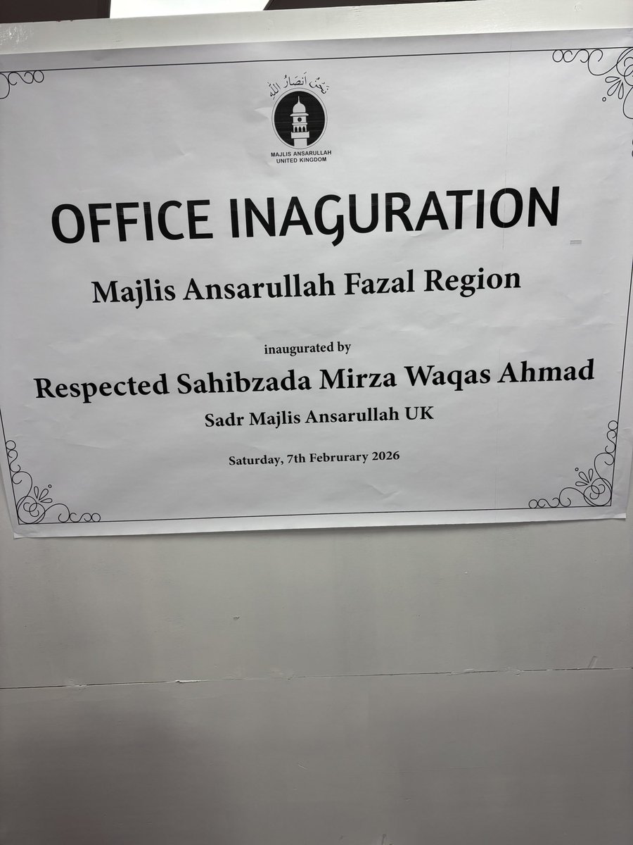AMEA Fazal Region : Office Inauguration at Fazal Mosque.
By the grace of Allah, Majlis Ansarullah Fazal Region got their office and the inauguration ceremony was held today
<a href="/Ansarullah_UK/">Majlis Ansarullah UK</a>