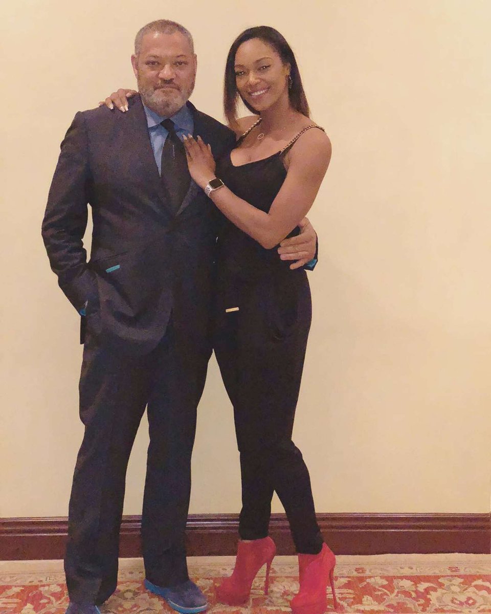 Laurence Fishburne is a true example of why a man should never be weak

Pic 1: With his ex wife Gina Torres whom he is said to have divorced after he caught her red handed getting matrixed by another man

Pic 2: With his first daughter Montana Fishburne who became a pornstar at