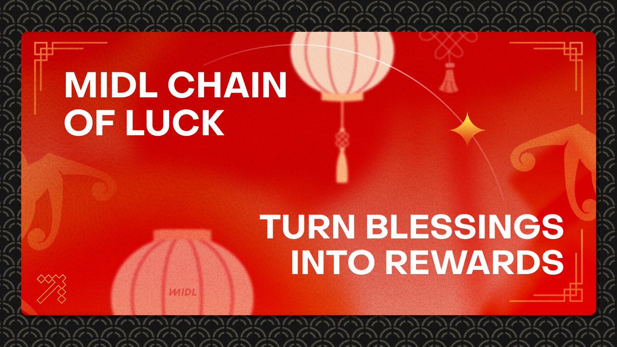 midl_xyz's tweet photo. 🧧Share Your Blessings, Get an Ordinal: Midl Chain of Luck

Lunar New Year is coming. Markets love red lately. Let's get some red that works in our favor for once.

How it works:

> Follow @midl_xyz

> Quote this tweet + write your blessing for Bitcoin & crypto for 2026 + add your chain number 🧧#1, #2, #3...

> To find your chain number: click "View Quotes" on this tweet → sort by Recent. You're next in line

> Chain closes on February 17th
