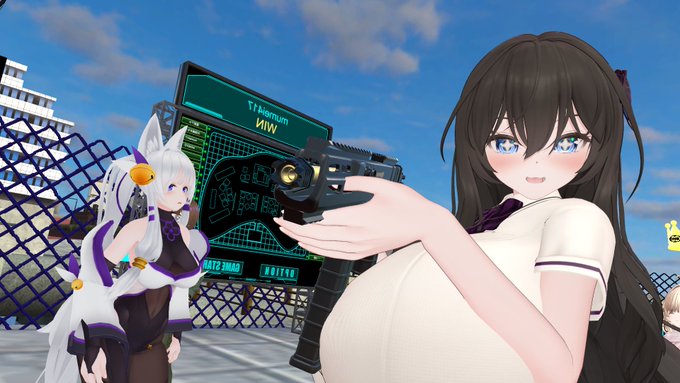 VRサバゲのお写真✨
デカパイ振り回しながら銃撃戦してきましたわよ✨
2回ぐらい王冠ゲットした✌ 