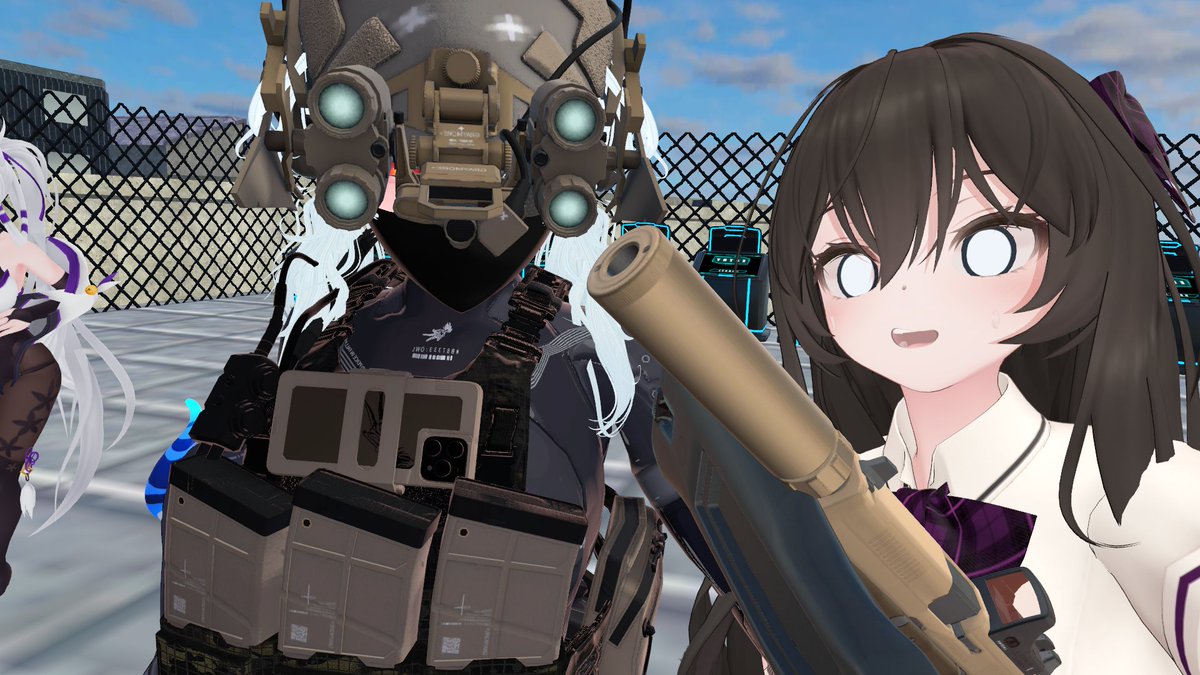 VRサバゲのお写真✨
デカパイ振り回しながら銃撃戦してきましたわよ✨
2回ぐらい王冠ゲットした✌ 