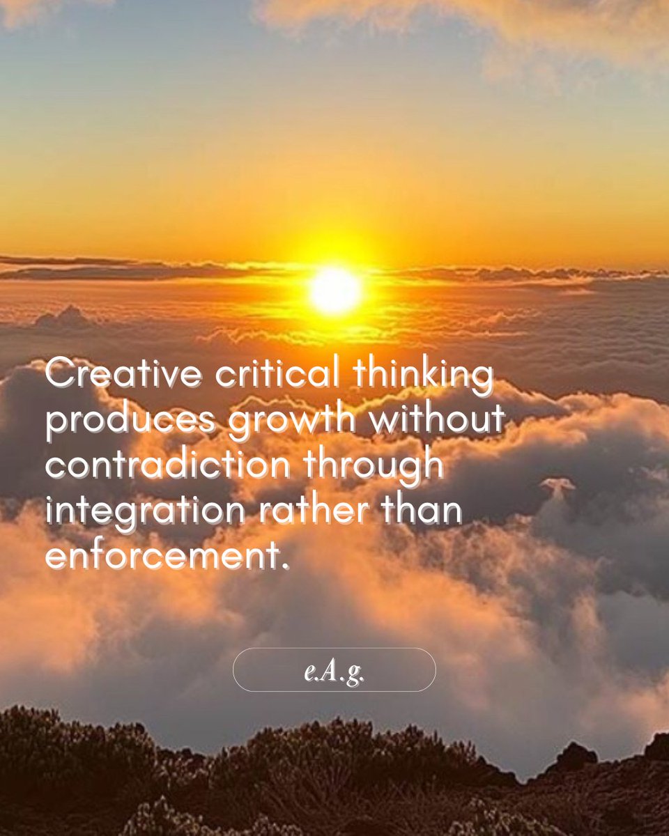 ThriveStyleLife's tweet photo. Creative critical thinking produces growth without contradiction through integration rather than enforcement. #create #Value #skills #life https://t.co/hgzHEoqRvE