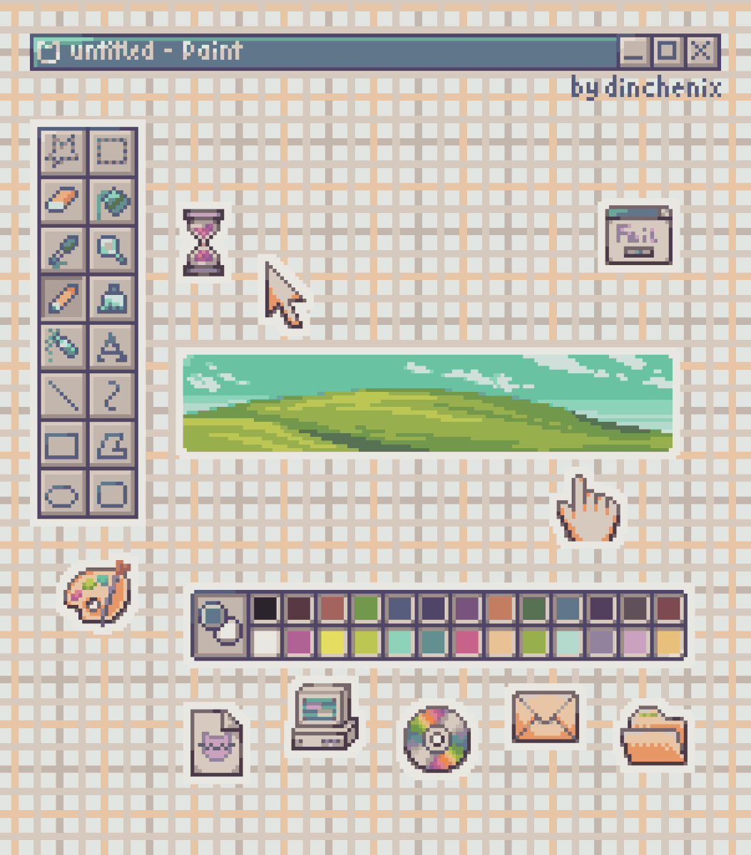 dinchenix's tweet photo. oh those memories of trying to redraw the windows bliss hills in paint on the family computer...
#pixelart #dinchenix
#windowscore https://t.co/HfySGp9qfN