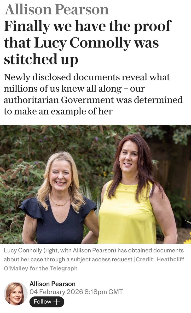 New documents show Lucy Connolly was stitched up in a ploy to make an example of her.

In the wake of the tragic Southport murders, the mother, childminder and wife of a Conservative Northampton councillor made an ill-judged and intemperate post on X.

She deleted the tweet