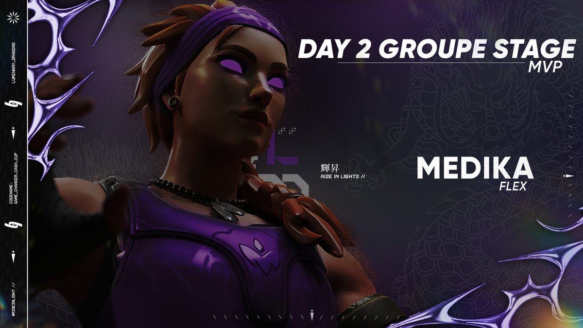 LMNY_Esport's tweet image. La communauté a voté pour la MVP de la journée.

Un grand bravo à @medikalmb, la lumière t’a choisi ! ✨

#RISEINLIGHT 💜