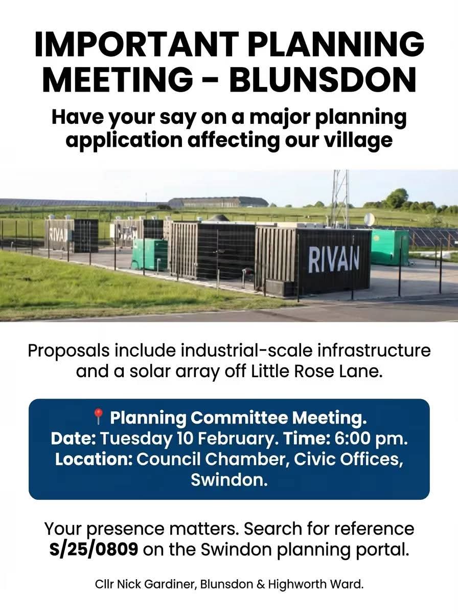 TaylorSteph1's tweet photo. Attention ⚠️Blunsdon village residents please attend this meeting if preserving our village character is important to you. https://t.co/sI9uIJlpkK
