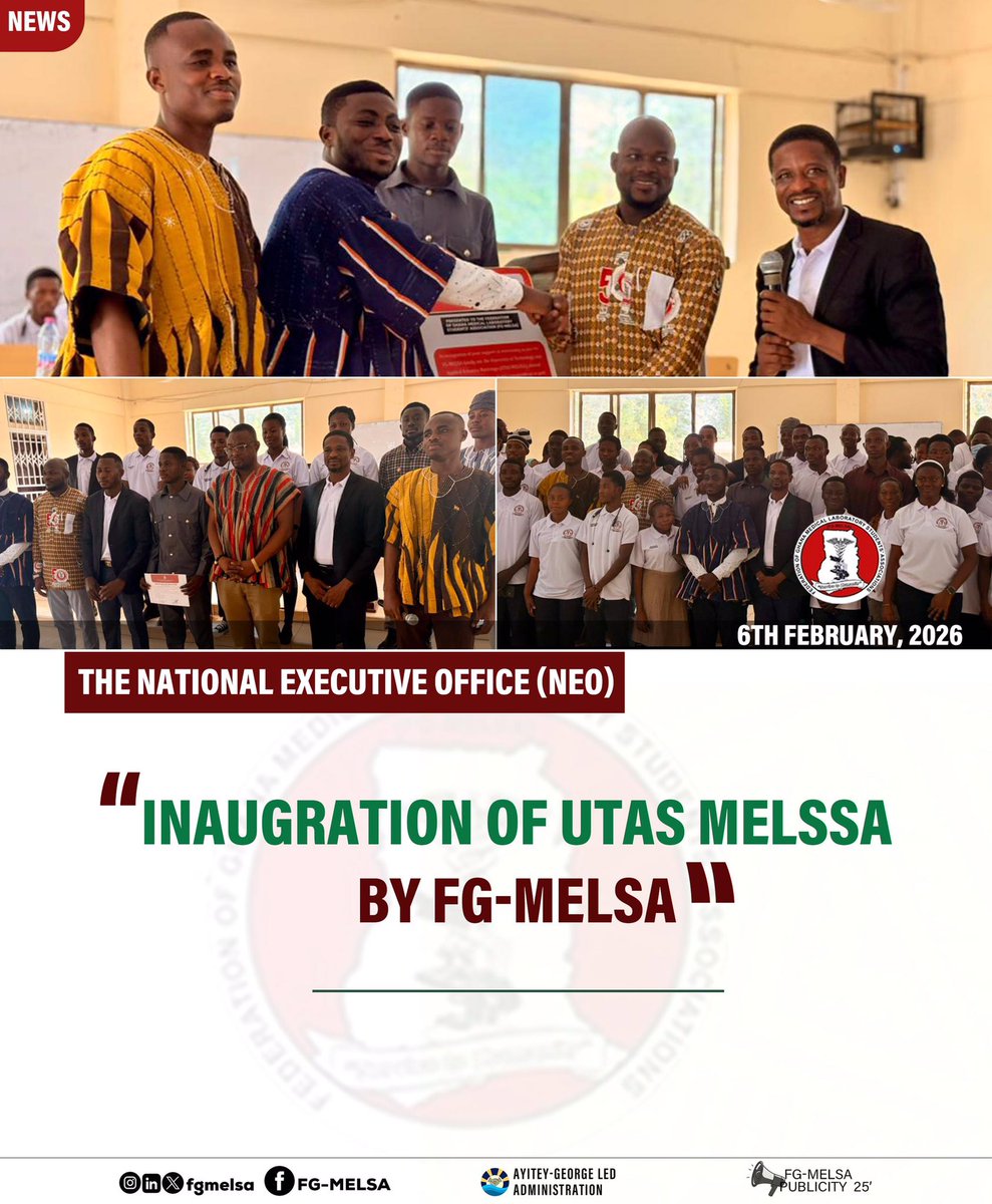 The National Executive Office (NEO) of FG‑MELSA proudly announces the OFFICIAL INAUGURATION OF UTAS MELSSA🎉

We're strengthening our national network 🌐... and saying WELCOME! 🤝 to UTAS MELSSA into the FG‑MELSA family! ❤️

#ServiceToHumanity