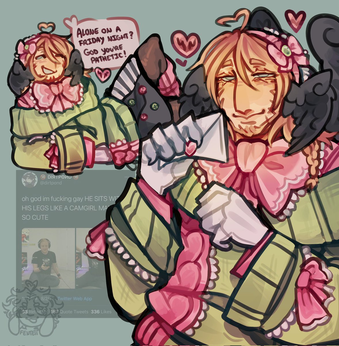 this was meant to be a valentine's outfit but I got a bit carried away OOOOPS 

[ #philzafanart #philza #qsmpfanart ]