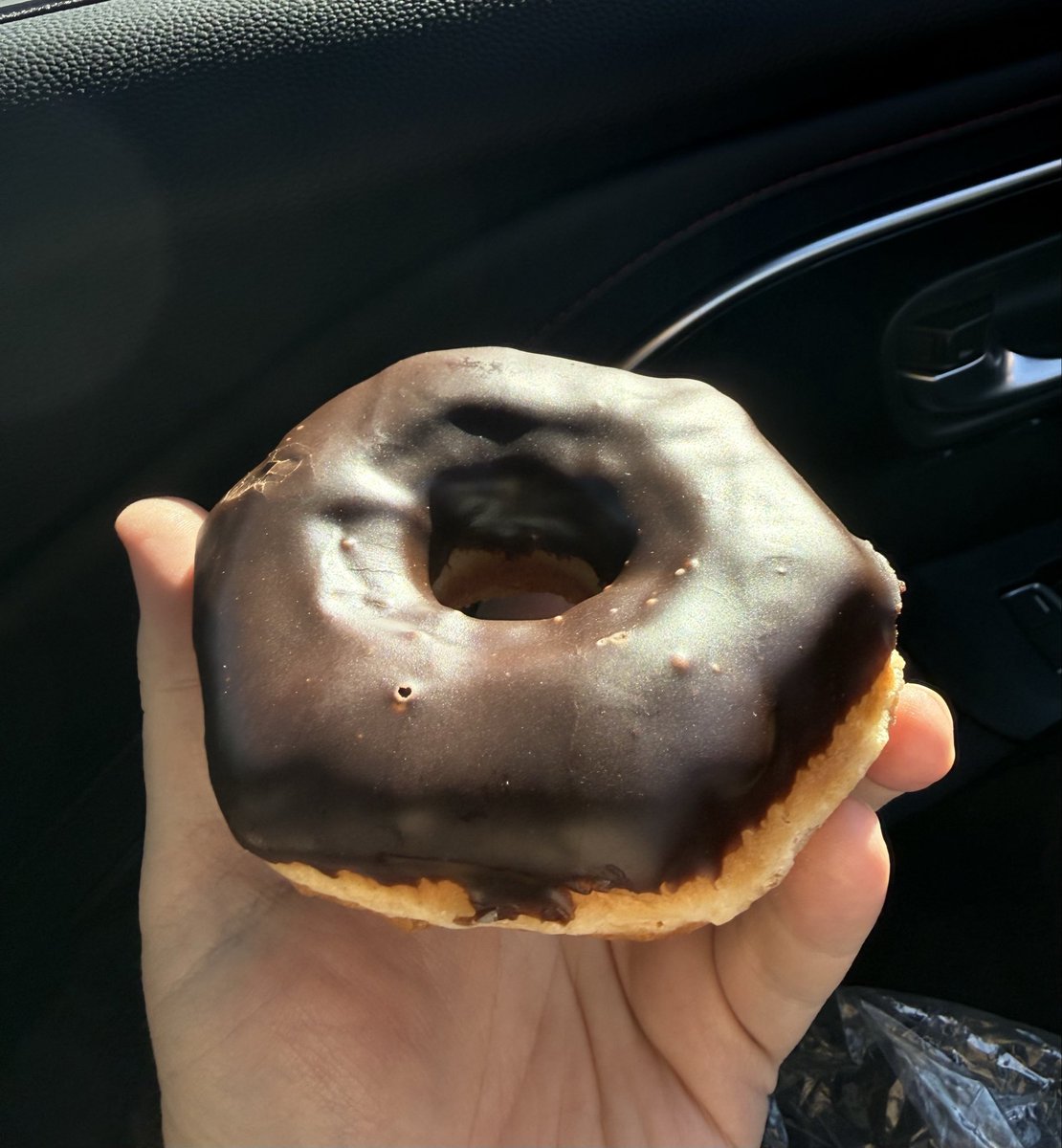 Sun man has obtained a donut. This is a stark improvement to the day already