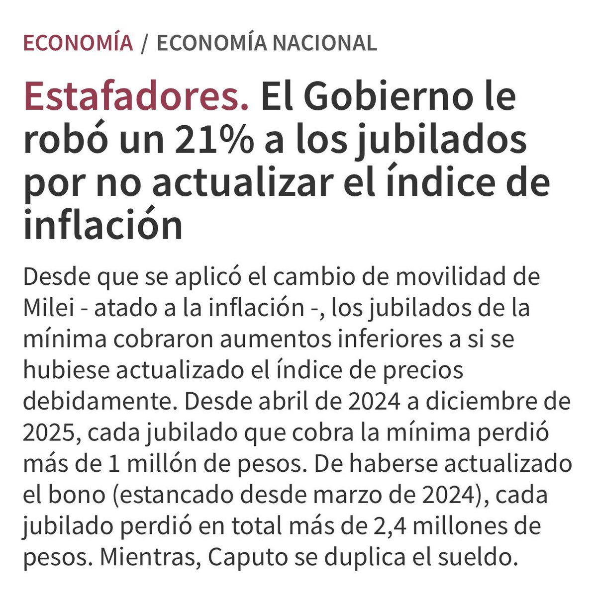 gustocol's tweet photo. @JMilei Mientras ocupas el 100% de tu vida en atacar medios y periodistas (porque vos sos y serás un panelista) , y estar todo el día boludeando en las redes. Infraestructura, transporte, jubilados, educación, logística y desarrollo totalmente abandonado. https://t.co/9kmBxikXvg