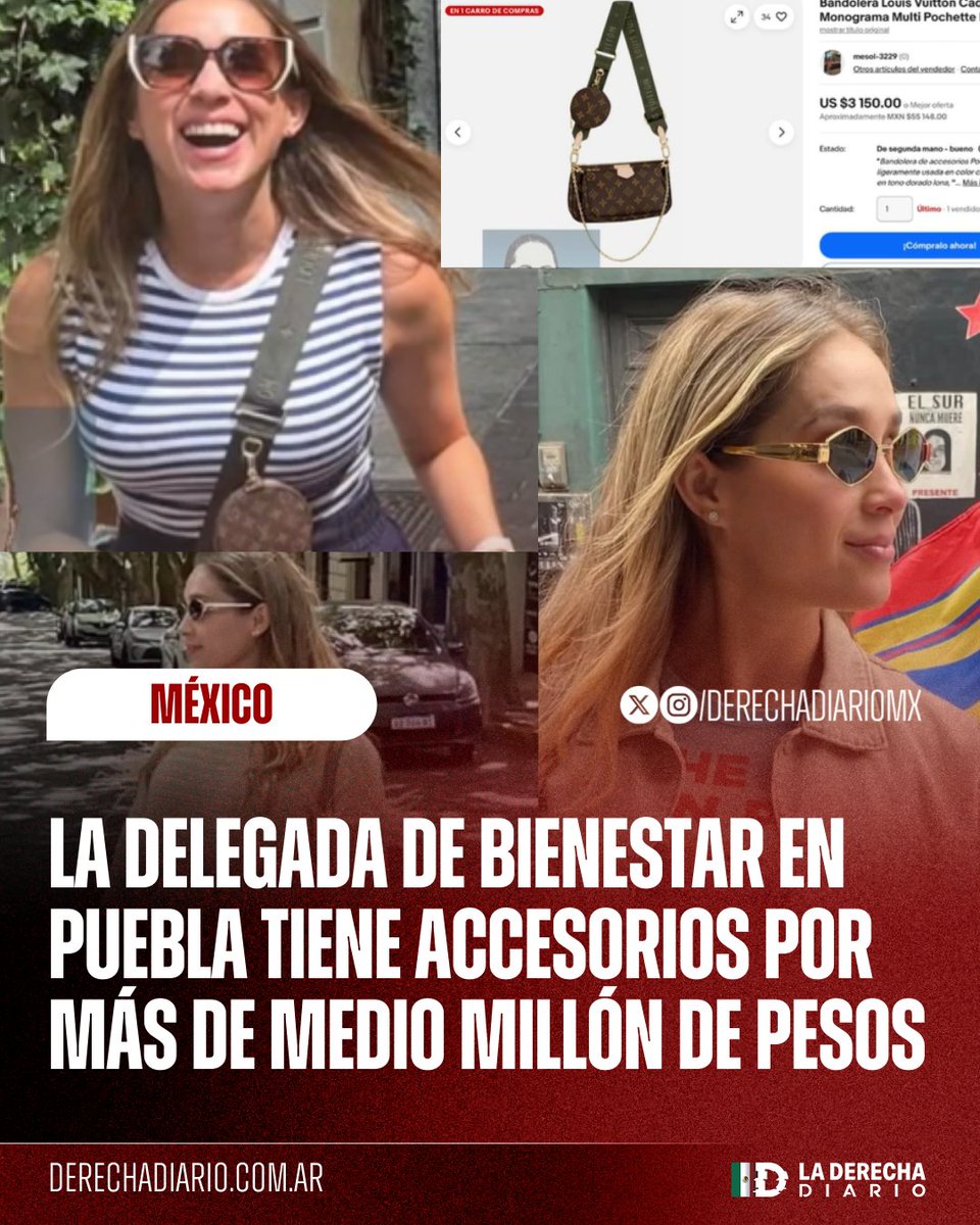 🇲🇽 | A TODO LUJO Y SIN TRABAJAR: La delegada de Bienestar en Puebla, Natalia Suárez, quien festejó su cumpleaños al estilo Gran Gatsby, posee una colección de accesorios valorados en más de medio millón de pesos, porque entiende con total claridad que Morena llegó a robar y a