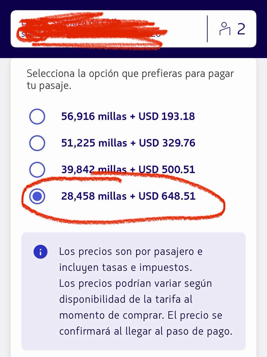 brunomurga's tweet photo. @LATAM_PER alguien me explica? Tengo 56456 millas.Quiero 2 pasajes y el app me da estas alternativas . La menor es de 28458, para 2 pasajes no me alcanza. Xq no ponen la opción de 28228? Si quiero comprar 1 pasaje tampoco me permite usar mi max de millas. @IndecopiOficial https://t.co/ol0L8nMNvO